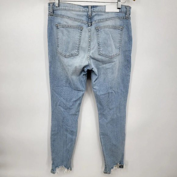 Pistola Audrew Mid Rise Skinny Light Wash Step Hem Distressed Jeans Sz 29 - Picture 8 of 15